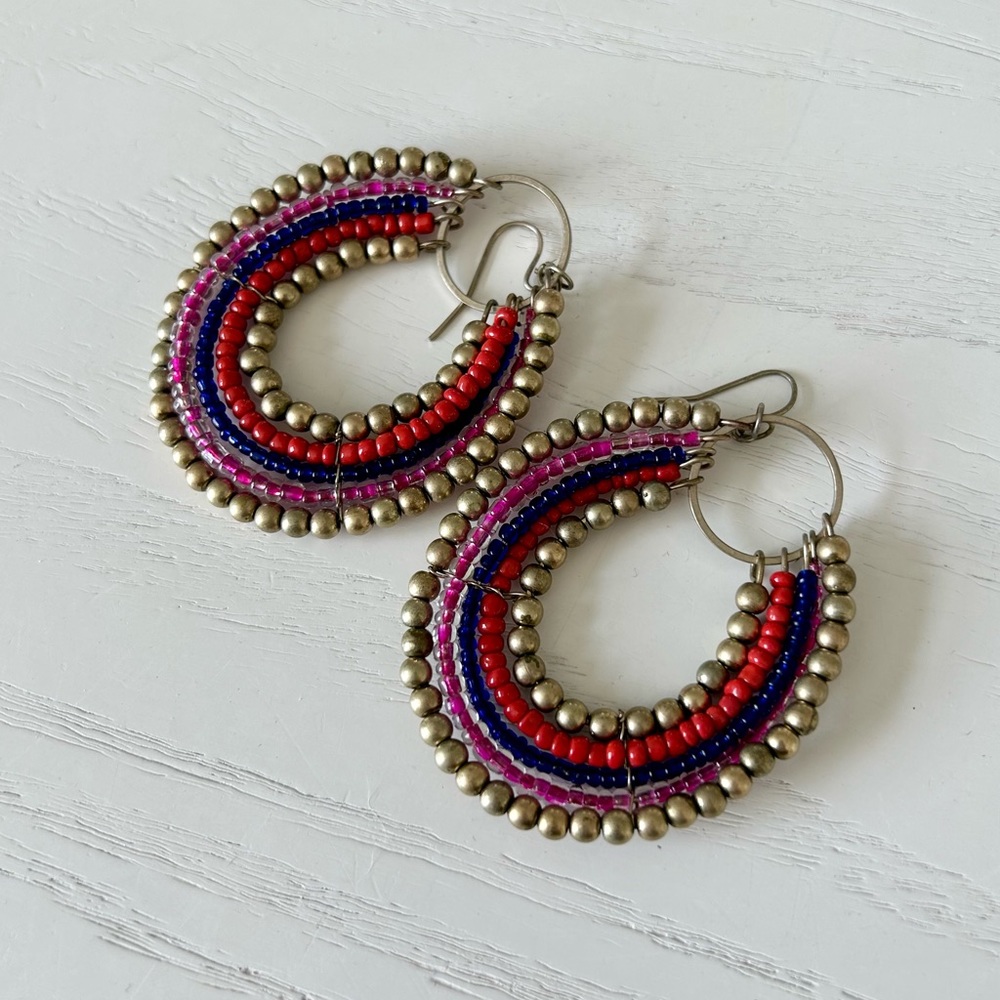 Beautiful Beaded Hoop Earrings